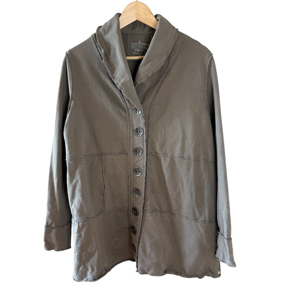Neon Buddha Artsy Eclectic Boho Earthy Casual Button Up Jacket Sz XL Green Gray - Picture 1 of 5